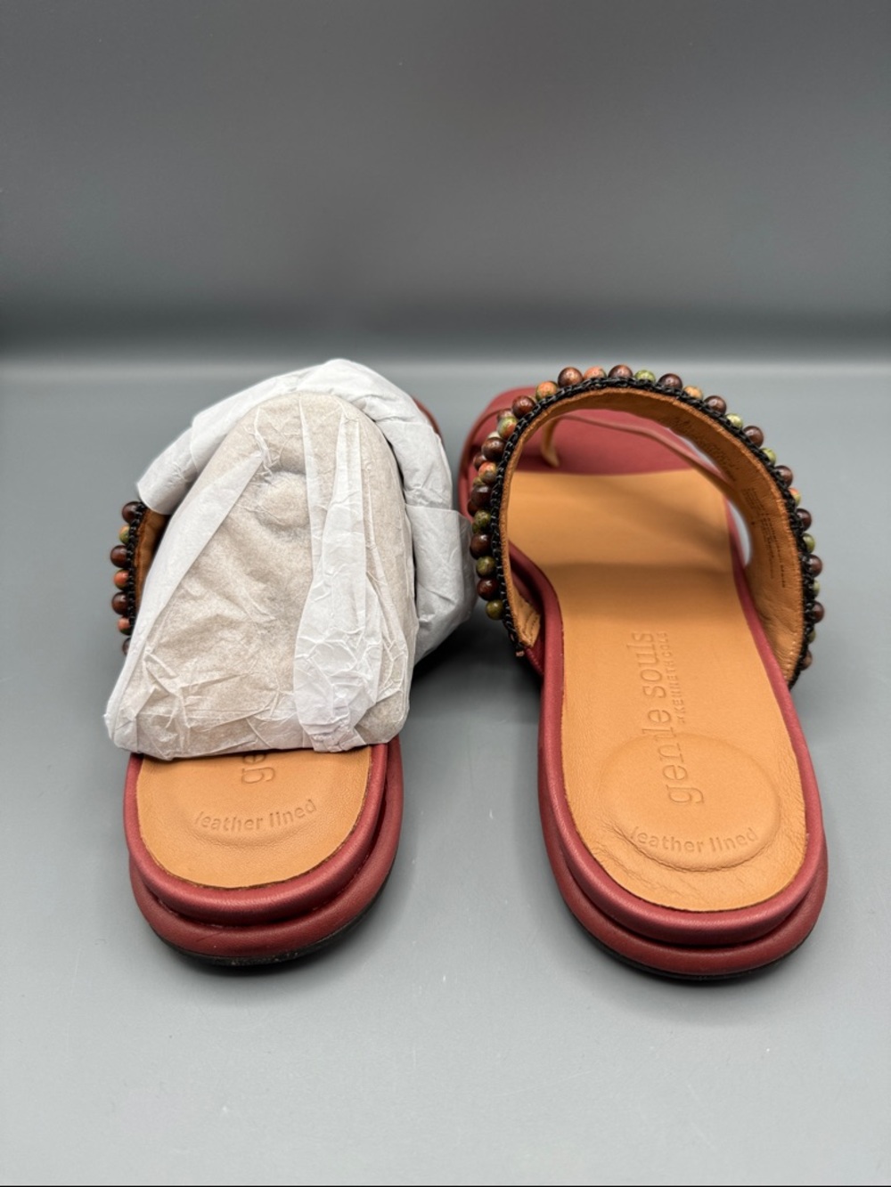 Gentle Souls Women's Lentini Beaded Flat Sandals - Picture 3 of 4